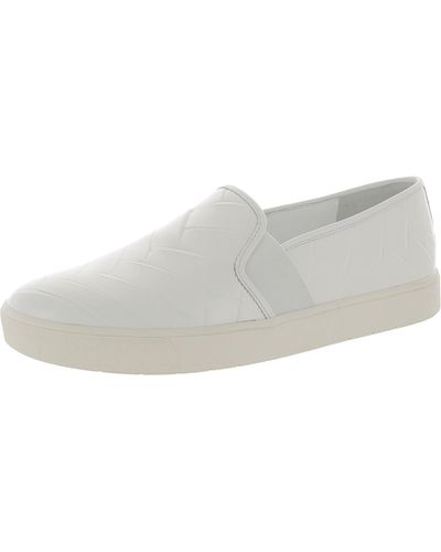 Vince Faux Leather Slip On Casual And Fashion Sneakers - White