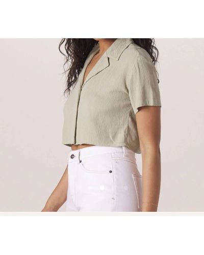 The Normal Brand Ezra Crepe Cropped Shirt - Natural