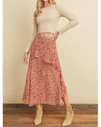 Dress Forum Diagonal Ruffled Skirt - Natural