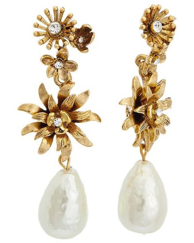 Oscar de la Renta 14k Bloom Earrings - Metallic