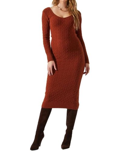 Astr Regina Sweater Dress - Red