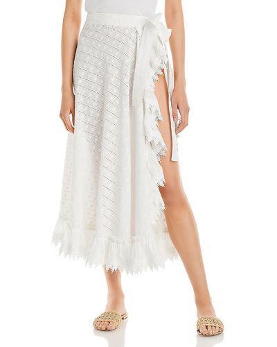 Waimari Havana Picot Trim Side Tie Cover-up - White