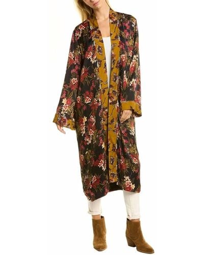 Johnny Was Long Sleeve Kimono Coat - Multicolor