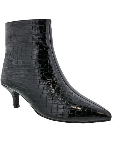 Bellini Vegas Faux Leather Kitten Heel Ankle Boots - Black