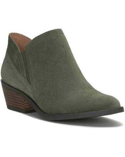 Lucky Brand Fionan Leather Stacked Heel Chelsea Boots - Green