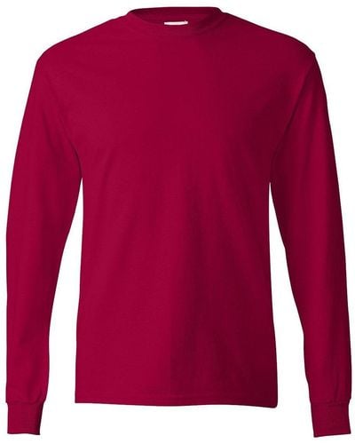 Hanes Authentic Long Sleeve T-shirt - Red