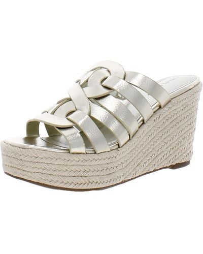 Marc Fisher Cazzie 2 Faux Leather Criss-cross Wedge Sandals - Metallic
