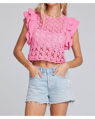 Saltwater Luxe Ruffle Sleeve Sweater - Pink