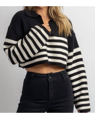 Crescent Corbin Striped Sweater - Black