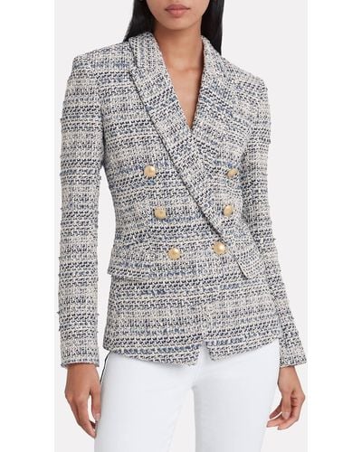 L'Agence Kenzie Double Breasted Blazer - Gray