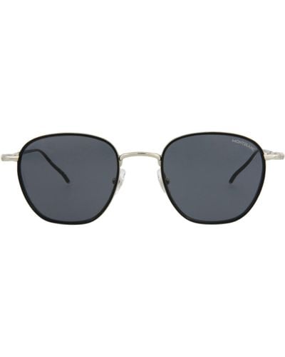 Montblanc Square-frame Acetate Sunglasses - Blue
