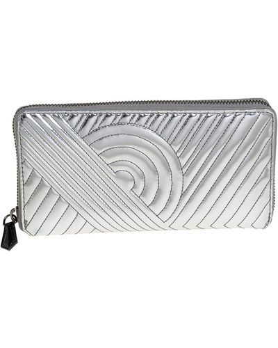 Reed Krakoff Silver Leather Zip Around Wallet - Gray