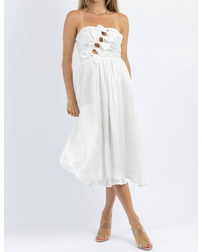 Storia If Only Bow Bust Midi Dress - White