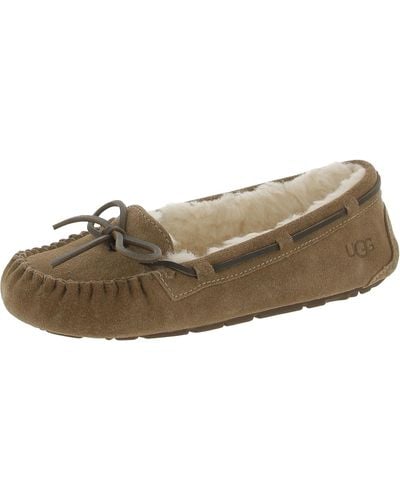 UGG Tazz Suede Moccasin Slippers - Brown