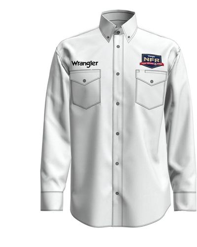 Wrangler Logo Long Sleeve Button Down Shirt - Gray