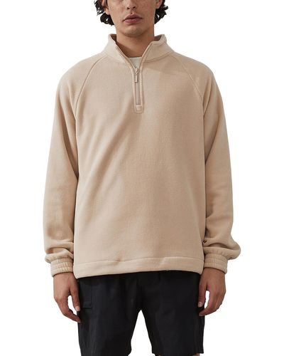 Cotton On Fleece 1/4 Zip Sweatshirt - Red
