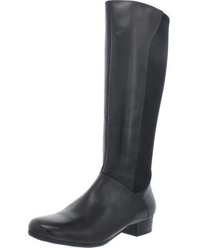 Trotters Misty Leather Booties Knee-high Boots - Black