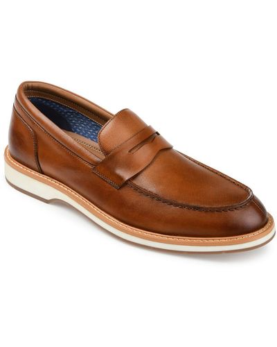 Thomas & Vine Watkins Leather Slip-on Loafers - Brown