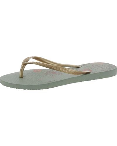 Havaianas Thongs Floral Flat Sandals - Gray