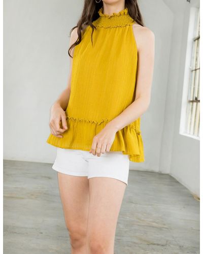 Thml High Neck Ruffle Top - Yellow