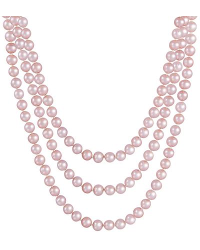 Splendid Endless 80" Freshwater Pearl Necklace - Pink