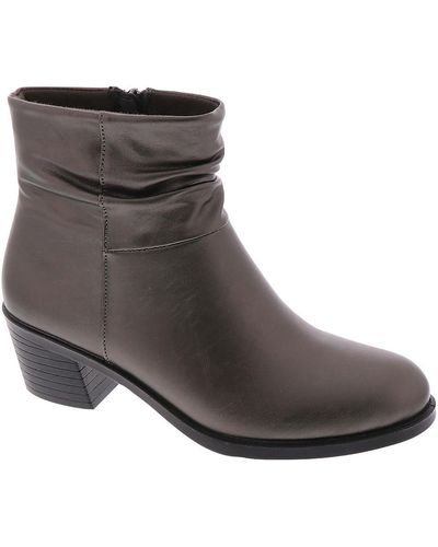 Easy Street True Pull On Dressy Ankle Boots - Brown