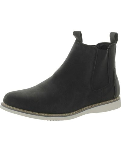 Reserved Footwear Hunter Faux Leather Wedge Chelsea Boots - Black
