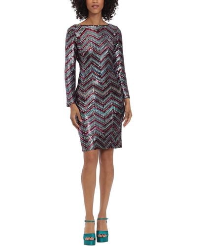 Maggy London Sequin Mini Cocktail And Party Dress - Multicolor