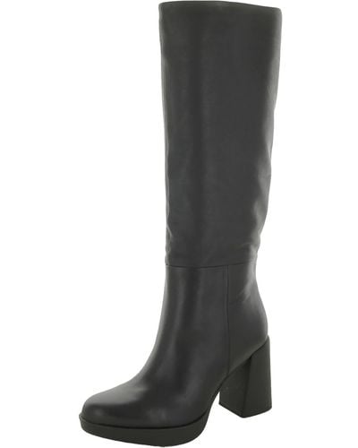Naturalizer Genn-align Leather Round Toe Knee-high Boots - Gray