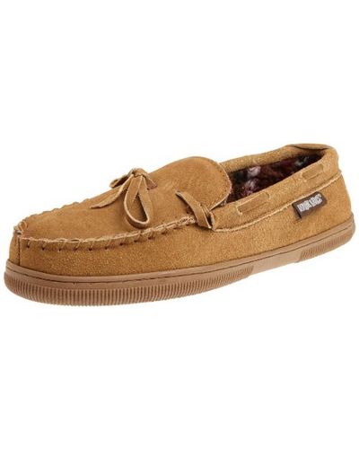 Muk Luks Paul Suede Lined Moccasin Slippers - Brown
