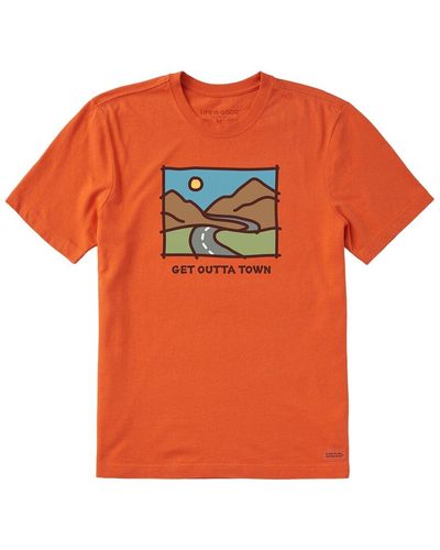Life Is Good. Crusher T-shirt - Orange