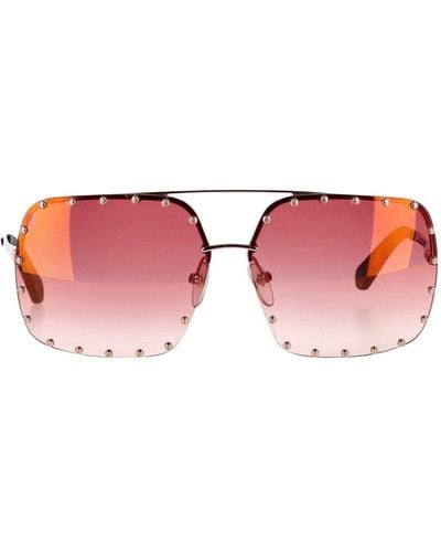 Louis Vuitton The Party Square Sunglasses In Gold Metal - Pink