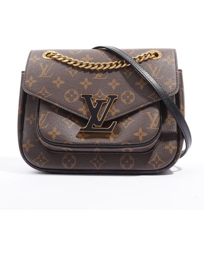 Louis Vuitton Passy Chain Bag Monogram Coated Canvas Shoulder Bag - Metallic