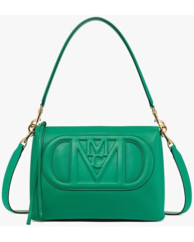 MCM Mode Travia Shoulder Bag In Spanish Calf Leather - Green