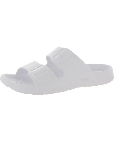 Totes Everywhere Slip On Comfort Insole Slide Sandals - White
