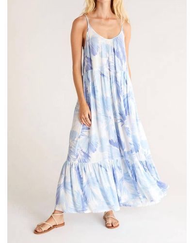 Z Supply Lido Watercolor Leaf Dress - Blue