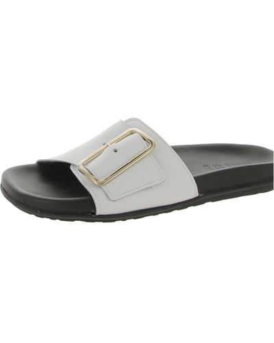 Naot Tahiti Leather Slip On Slide Sandals - White