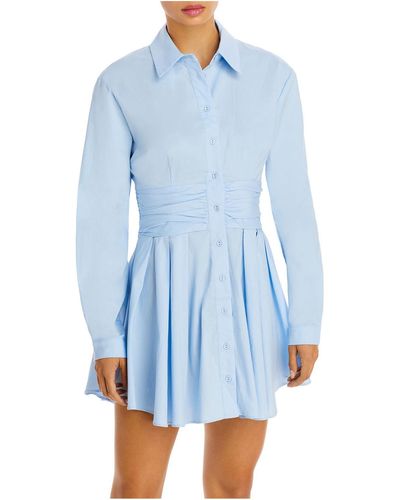 Bardot Leoni Collared Short Shirtdress - Blue