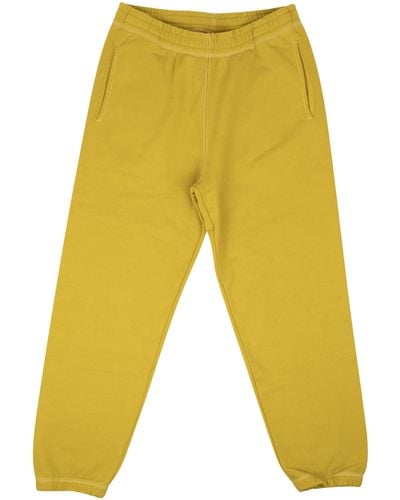 Stussy Gold Cotton Contrast Stich Label Sweatpants - Yellow