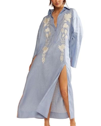 Cynthia Rowley Piana Embroidered Dress - Blue
