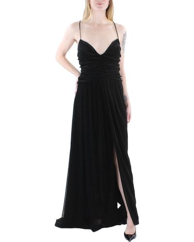 Donna Karan Mesh Ruched Evening Dress - Black