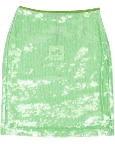 Opening Ceremony Sage Green Polyester Paillette Mini Skirt