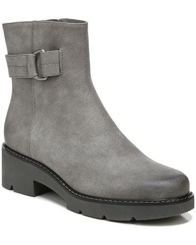 Naturalizer Carlena Faux Leather Platform Ankle Boots - Gray