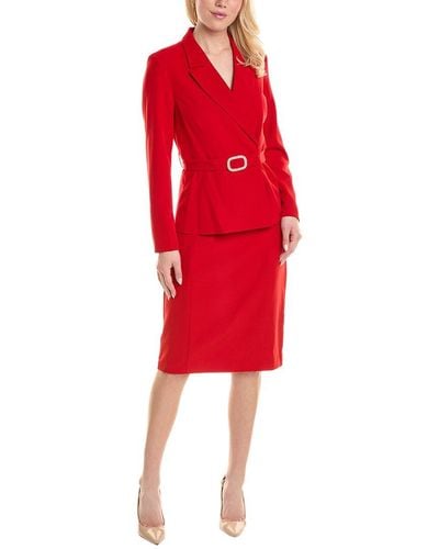 Nanette Lepore 2pc Jacket & Skirt Suit Set - Red