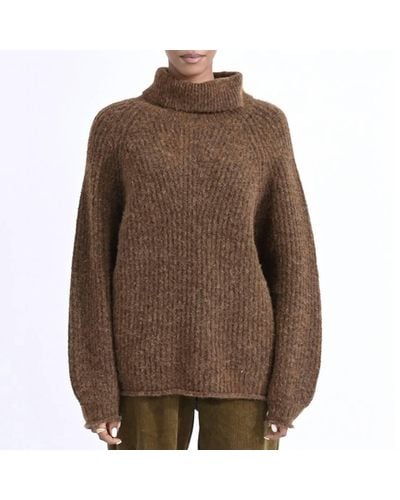 Molly Bracken Knitted Turtle Neck Sweater - Brown