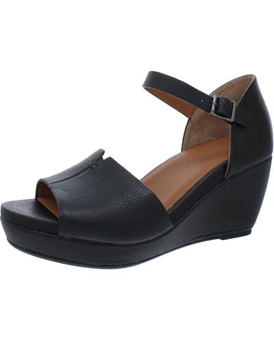 Gentle Souls Vera Leather Peep-toe Platform Sandals - Black
