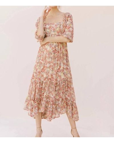 Storia Marigold Floral Maxi Dress - Pink