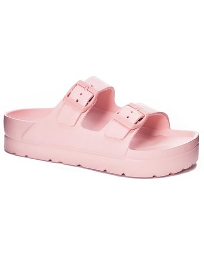 Dirty Laundry Genavive Footbed Slip On Flatform Sandals - Pink