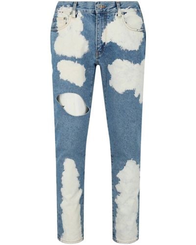 Off-White c/o Virgil Abloh Meteor Cut-out Skinny Fit Jeans - Blue