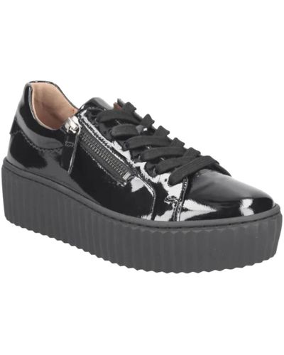 Gabor Patent Sneaker - Black